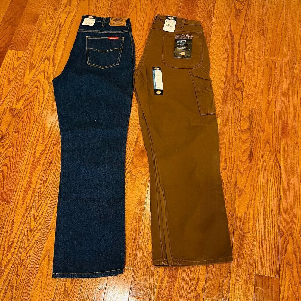 Lot of 2 DICKIES Brand New Carpenter Jeans Relaxed Fit 36 X 32 - Picture 1 of 13